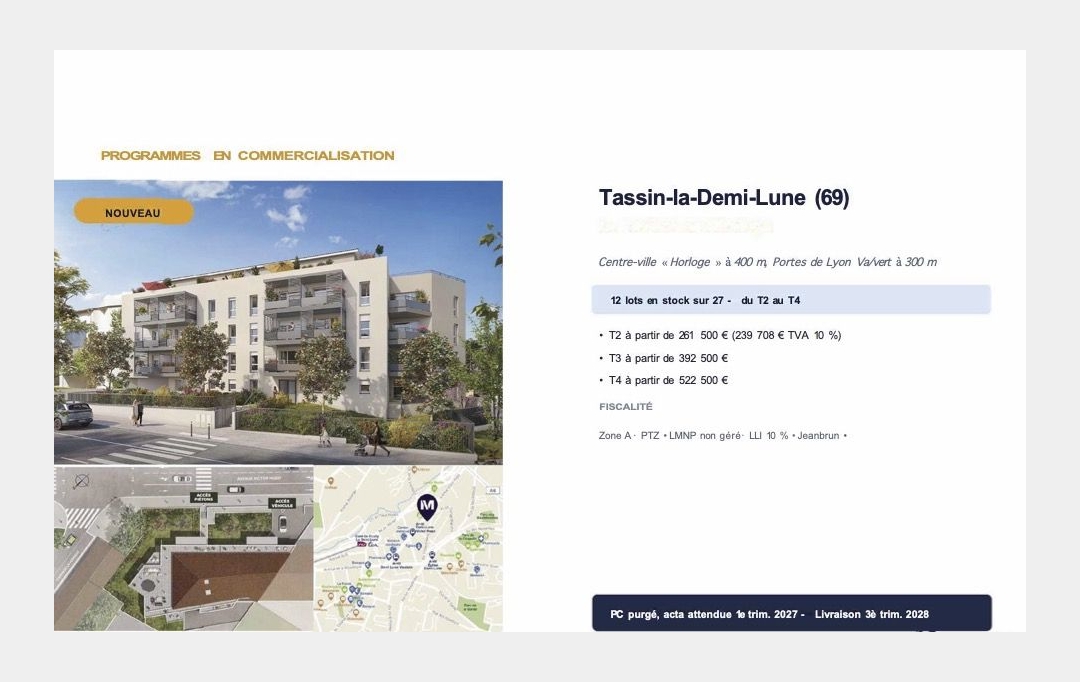 Annonces TASSIN : Apartment | TASSIN-LA-DEMI-LUNE (69160) | 42 m2 | 239 708 &euro; 
